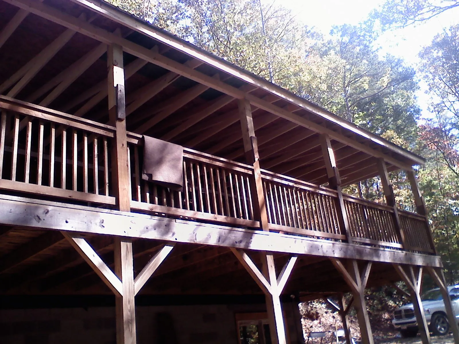 Timber framing under a new elevated porch and deck — Roof Leak Repair in Tidioute by Roofing Brothers